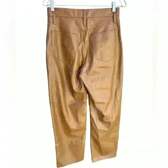 MADEWELL The Perfect Vintage Wide-Leg Pant Faux Leather Edition Tan - Picture 7 of 14